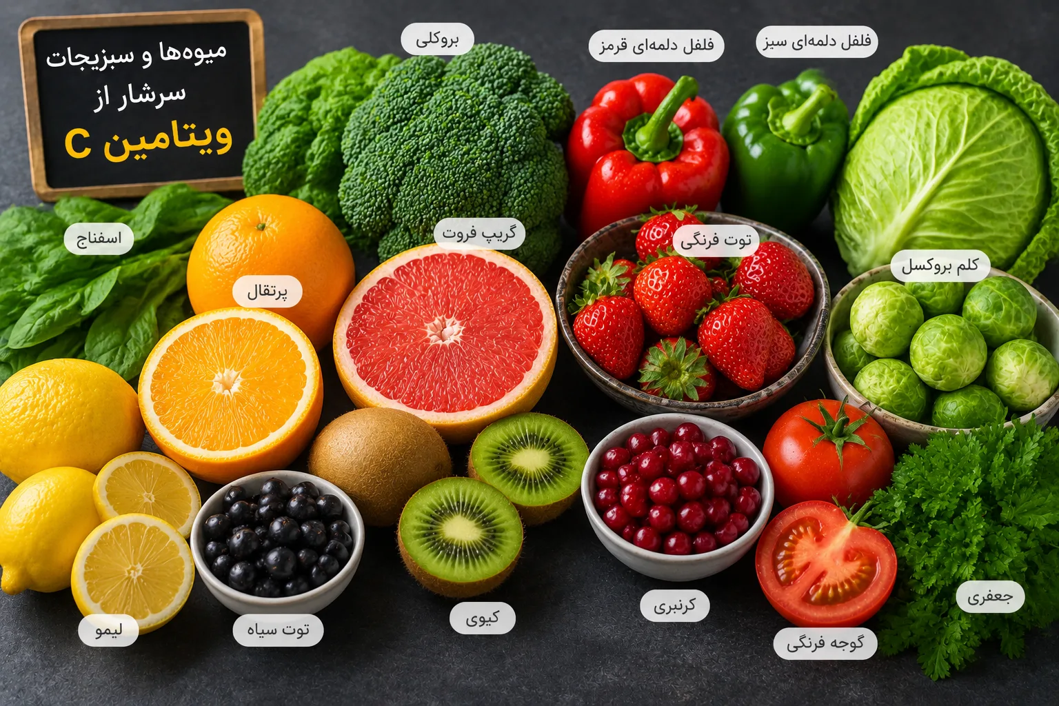 میوه‌ها و سبزیجات سرشار از ویتامین C